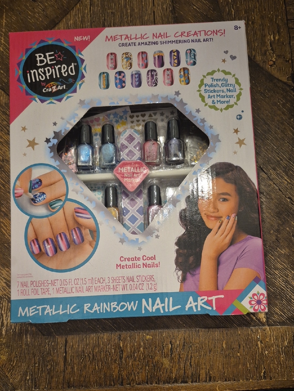 be inspired Metallic Rainbow Nail Art Kit - Pink, Blue, Purple, Silver